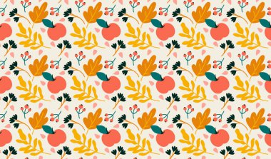 Auntumn sezonunun kutlu olsun. Web ekommerce için düz arkaplan çizimi