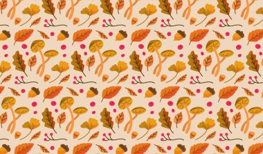 Auntumn sezonunun kutlu olsun. Web ekommerce için düz arkaplan çizimi