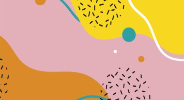 Duvarın, işin, reklamın, sunumun ve web pankartın dekoratif resimleri için pastel renkli sanat arkaplanı soyut şekiller kullanılabilir