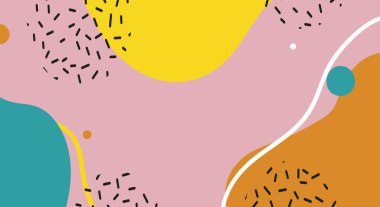 Duvarın, işin, reklamın, sunumun ve web pankartın dekoratif resimleri için pastel renkli sanat arkaplanı soyut şekiller kullanılabilir