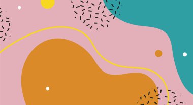 Duvarın, işin, reklamın, sunumun ve web pankartın dekoratif resimleri için pastel renkli sanat arkaplanı soyut şekiller kullanılabilir