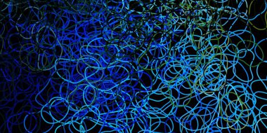 Koyu mavi, soyut şekilli yeşil vektör şablonu. Soyut tarzda, gradyan formlarda basit tasarım. Web siteniz için basit illüstrasyon.