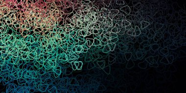 Koyu mavi, kırmızı vektör arkaplan ve kaotik şekiller. Basit gradyan şekilli renkli bir çizim. İşiniz için akıllı tasarım.