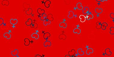 Açık mavi, üzerinde kadın hakları sembolleri olan kırmızı vektör dokusu. Kadın hakları aktivizmiyle soyut tarzda basit bir tasarım. Kadınların gücünü göstermek için en iyi tasarım..