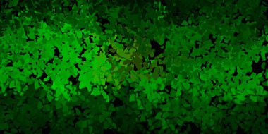 Koyu yeşil, Memphis şekilli sarı vektör dokusu. Gradyan rastgele formlarla modern soyut illüstrasyon. İşiniz için akıllı tasarım.