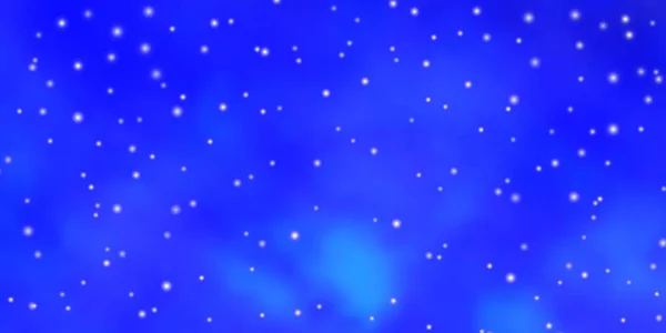 Dark Blue Vector Background Small Big Stars Shining Colorful Illustration — Stock Vector