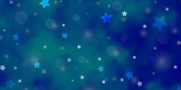 Diseño Vectorial Azul Claro Con Círculos Estrellas Ilustración Abstracta Con — Vector de stock