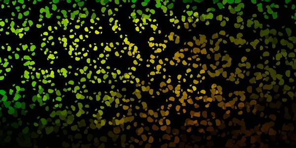 Dunkelgrüne Gelbe Vektorkulisse Mit Chaotischen Formen Bunte Abstrakte Formen Mit — Stockvektor
