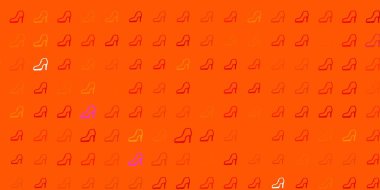 Feminizm elementleriyle açık turuncu vektör deseni. Kadın gücünün resmedildiği soyut bir çizim. Web siteniz için basit tasarım.