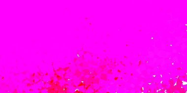 Üçgen şekilli açık pembe vektör şablonu. Renkli üçgenler aralığıyla soyut bir illüstrasyon. Duvar kağıtlarınız için tasarım.