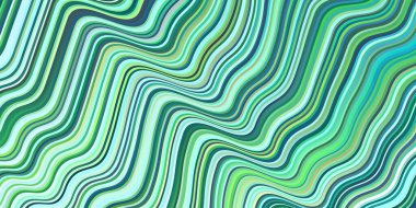 Açık mavi, eğri çizgileri olan yeşil vektör arkaplan. Soyut ve gradyan biçiminde geometrik çizim. Web siteniz için soyut tasarım.