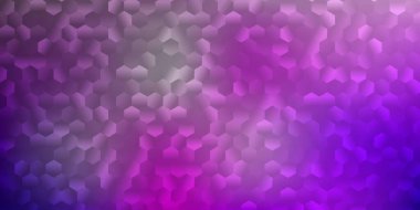 Açık mor, renkli altıgenli pembe vektör dokusu. Altıgen tarzda, gradyan ile modern soyut çizim. Tasarımına kolay bir ekleme.