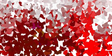 Rastgele biçimlerde açık kırmızı vektör arkaplanı. Soyut tarzda, gradyan formlarda basit tasarım. Cep telefonları için arka plan.