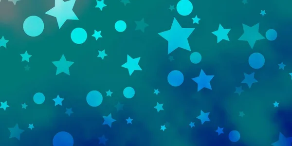 Textura Vetorial Azul Claro Com Círculos Estrelas Ilustração Colorida Com — Vetor de Stock