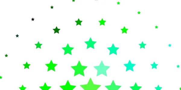 Azul Claro Plantilla Vector Verde Con Estrellas Neón — Archivo Imágenes Vectoriales