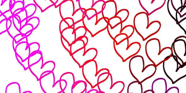 Светло Розовый Желтый Вектор Искушает Задумчивыми Сердцами Цветная Иллюстрация Сердечками — стоковый вектор