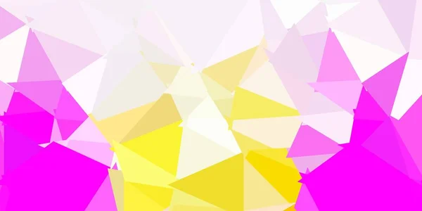 Rosa Claro Patrón Mosaico Triángulo Vector Amarillo Ilustración Degradado Estilo — Vector de stock