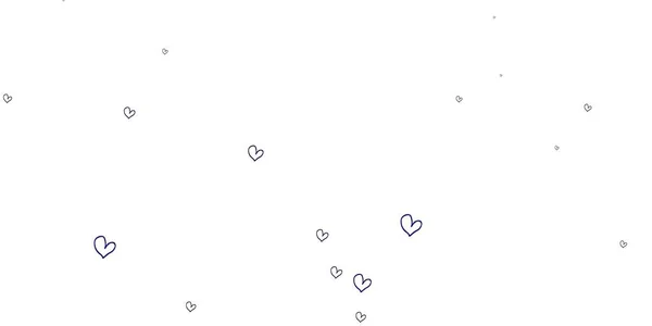 Светло Фиолетовый Векторный Фон Сердцами Декоративная Сияющая Иллюстрация Сердцами Абстрактном — стоковый вектор