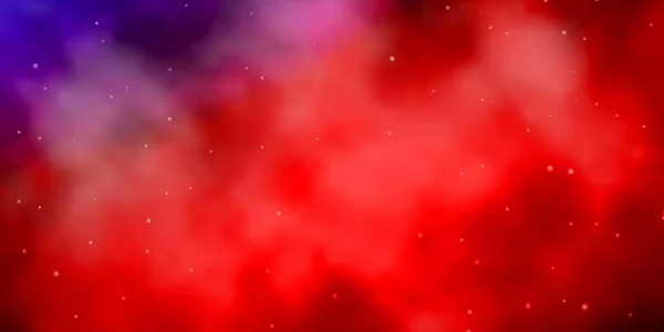 Azul Oscuro Patrón Vectorial Rojo Con Estrellas Abstractas — Vector de stock