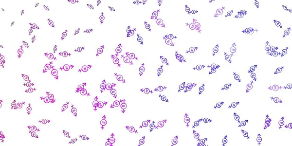Светло Фиолетовый Розовый Векторный Узор Элементами Феминизма Простой Дизайн Абстрактном — стоковый вектор