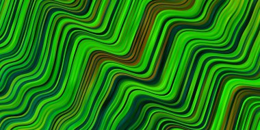 Açık yeşil, çizgileri olan sarı vektör arkaplan. Renkli çizgilerle dairesel çizimler. Reklamınız, posteriniz, afişiniz için en iyi tasarım.