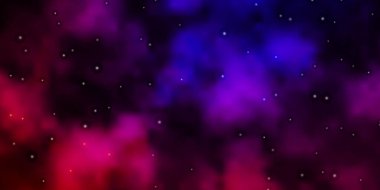 Koyu pembe, soyut yıldızlı mavi vektör deseni. Yıldızlı modern geometrik soyut çizim. Hediyeleri paketlemek için desen.