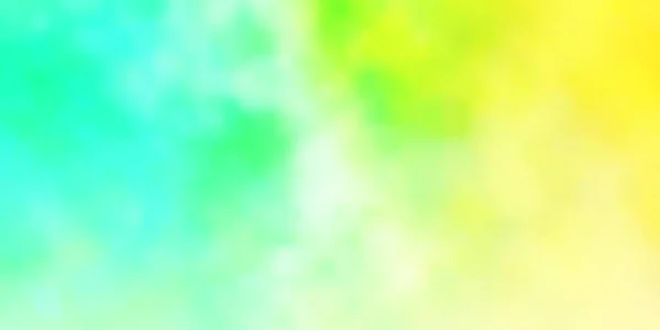 Світло Зелене Жовте Векторне Компонування Хмарним Пейзажем Градієнтна Ілюстрація Барвистим — стоковий вектор