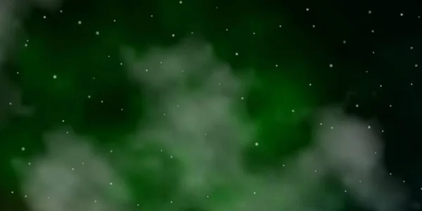 Küçük Büyük Yıldızlı Koyu Yeşil Vektör Arkaplan Yıldızlı Modern Geometrik — Stok Vektör