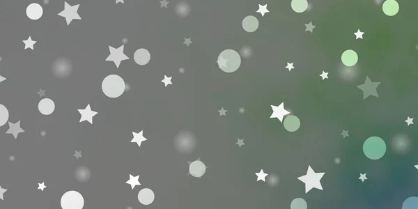 Luz Verde Vector Fondo Con Círculos Estrellas Ilustración Abstracta Con — Archivo Imágenes Vectoriales