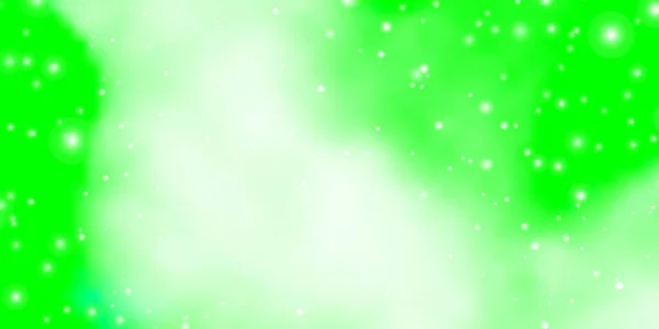 Světle Zelené Vektorové Pozadí Malými Velkými Hvězdami Dekorativní Ilustrace Hvězdami — Stockový vektor