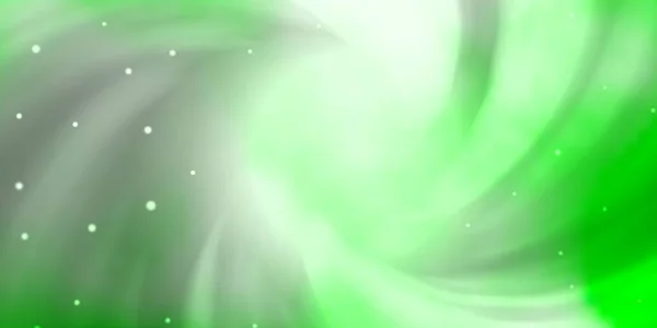 Шаблон Светло Зелёного Вектора Неоновыми Звёздами Цветная Иллюстрация Маленькими Большими — стоковый вектор
