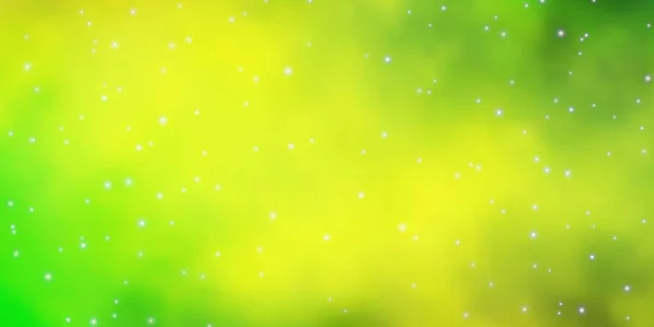 Светло Зеленый Желтый Векторный Фон Цветными Звездами Красочная Иллюстрация Абстрактном — стоковый вектор