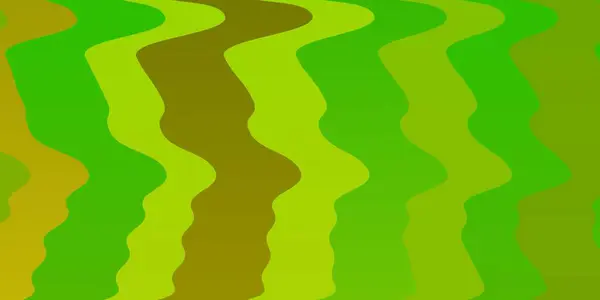 Verde Chiaro Sfondo Vettoriale Giallo Con Curve Campione Geometrico Colorato — Vettoriale Stock