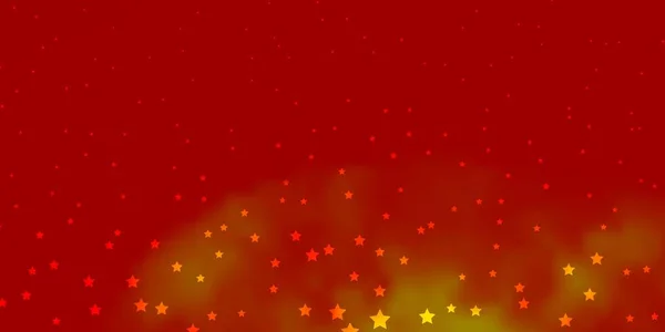 Темно Оранжевый Векторный Шаблон Неоновыми Звездами Цветная Иллюстрация Маленькими Большими — стоковый вектор