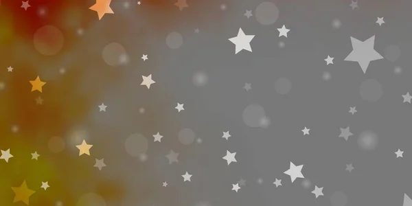 Diseño Vectorial Naranja Claro Con Círculos Estrellas Ilustración Abstracta Con — Vector de stock