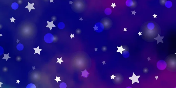 Világos Rózsaszín Kék Vektor Háttér Körökkel Csillagokkal Absztrakt Illusztráció Színes — Stock Vector
