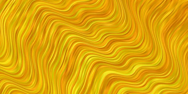 曲げ線で明るい黄色のベクトル背景 グラデーションカーブのあるカラフルな幾何学サンプル 広告のパターン — ストックベクタ