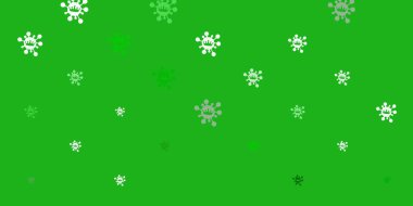 Virüs sembollü açık yeşil vektör arkaplanı. Biyolojik değişim şekilli soyut çizimler. Salgın bilgisine karşı basit tasarım.