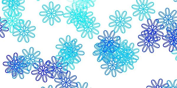 Fond Doodle Vecteur Bleu Clair Avec Des Fleurs Fleurs Abstraites — Image vectorielle