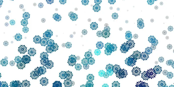 Azul Claro Fondo Verde Vector Con Copos Nieve Navidad Gradiente — Archivo Imágenes Vectoriales