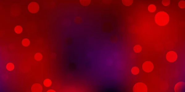 Dunkelblaues Rotes Vektormuster Mit Kugeln Illustration Mit Einer Reihe Leuchtender — Stockvektor