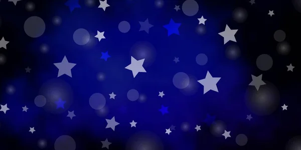 Fond Vectoriel Bleu Foncé Avec Cercles Étoiles — Image vectorielle