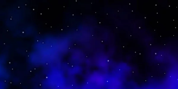 Plantilla Vectorial Azul Oscuro Con Estrellas Neón — Vector de stock