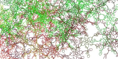 Açık yeşil, çizgileri olan kırmızı vektör şablonu. Rengarenk çizgileri ve şekilleri olan parlak bir örnek. Terfileriniz için akıllı tasarım.