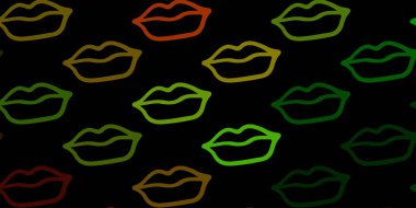 Koyu yeşil, üzerinde iş kadını işaretleri olan sarı vektör şablonu. Kadın hakları aktivizmiyle soyut tarzda basit bir tasarım. Uluslararası Kadınlar Günü için arkaplan. 