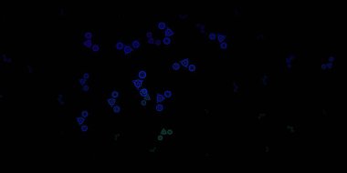 Esrarengiz sembollü çok renkli vektör arkaplanı. Cadılık formlarıyla soyut tarzda geçmişe dönük tasarım. Okült tasarımın için basit bir temel.