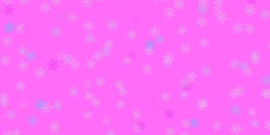 Açık pembe, çiçekli mavi vektör doğal sanat eseri. Basit arka planda doğal tarzda renkli çiçekler. Paketleme için akıllı tasarım, duvar kağıtları.