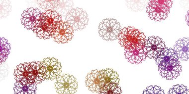 Açık pembe, kırmızı vektör çiçekli doğal düzen. Basit arka planda doğal tarzda renkli çiçekler. Kadınlar için gündüz terfisi.