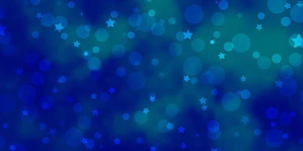 Textura Vetorial Azul Claro Com Círculos Estrelas — Vetor de Stock