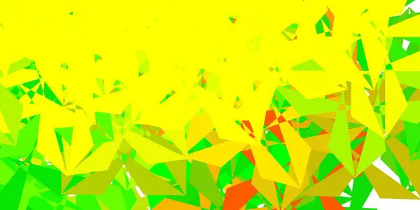 明るい緑 黄色のベクトル抽象的な三角形の背景 三角形をコンセプトにしたモザイクカラフルなイラスト Webアプリの壁紙 — ストックベクタ